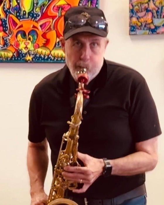 John Anderson playing saxophone